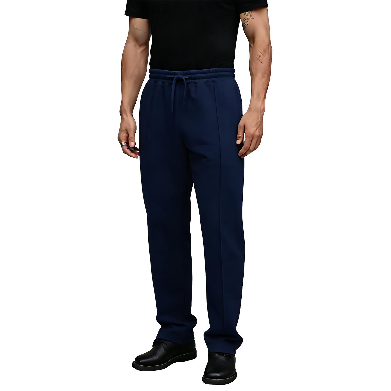 

Men s Drawstring Sport Sweatpants Men s Color Straight Leg Casual Pants M Темно-синій