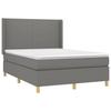 Vidaxl Continental Bed With Mattress, Dark Grey Fabric 140X200 Cm