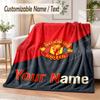 Custom Text Flannel Blanket Manchester United Print Warm Cozy Blanket Home Sofa Bedding