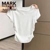MARK FAIRWHALE Women's Cropped Flutter Sleeve T-shirt
