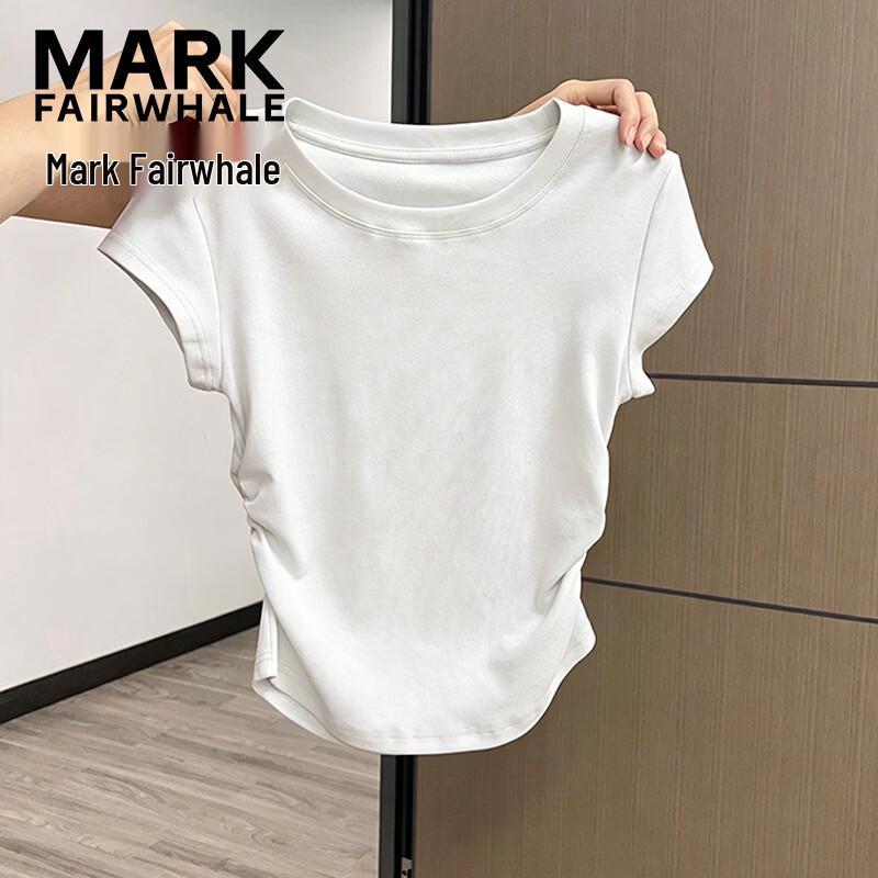 MARK FAIRWHALE Women's Cropped Flutter Sleeve T-shirt