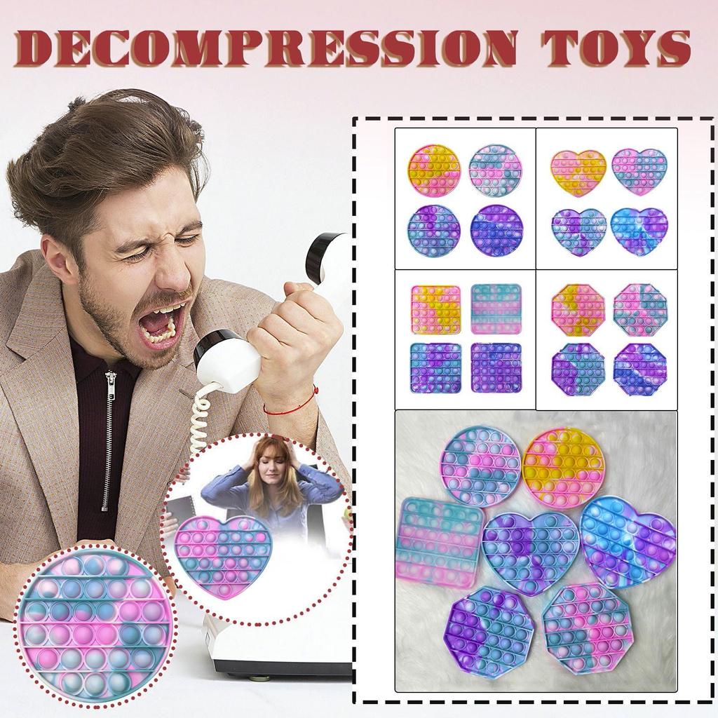 Round Push Pop Bubble Sensory Toy Silicone Fidget Stress Relief Tool for Anxiety and Focus with Durable Soft Material for Adults Kids