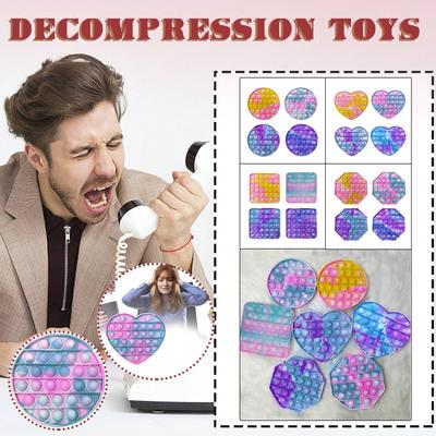 Round Bubble Pop Sensory Toy Silicone Push Popper Fidget Toy for Stress Relief Anxiety Reduction and Focus Improvement