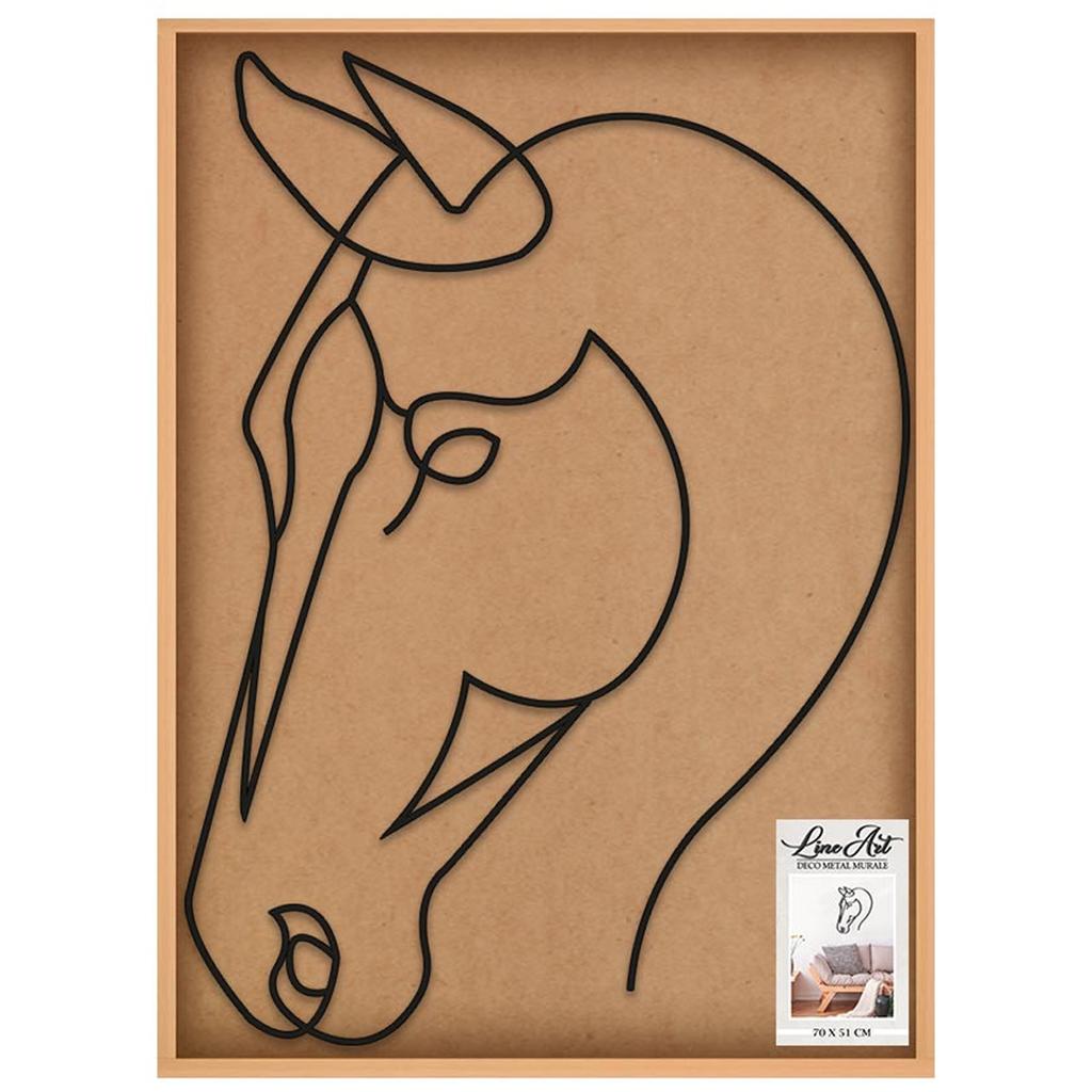 Les Trésors De Lily [A3242] - XXL Metal Decoration 'Horse' Black - 70x51 Cm