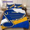 St. Louis Blues Pattern Bedding Quilt Set Quilt Cover Pillowcase Home Decoration Birthday Gift (1 * duvet cover + 2 * pillowcase, without core)