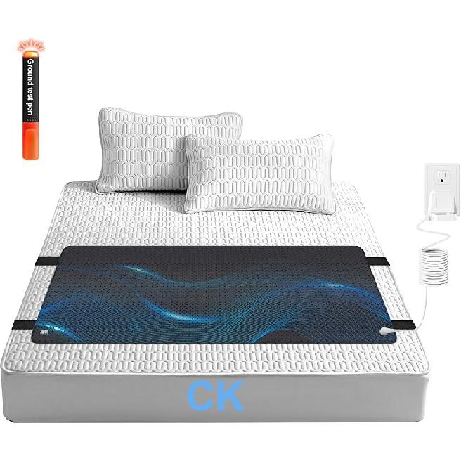 Mattress Pads, Grounding Mat for Bed, Earthing Mat Grounding Pad for Sleeping, Reduced Anxiety, Inflammation, Headache Relief, Balance, Grounding