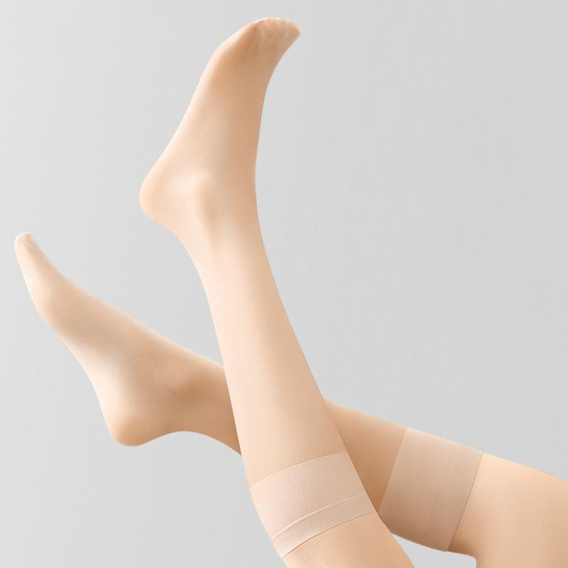 Chaussettes blanches mi-mollet transparentes de style japonais pour femmes - Été fines mi-tube