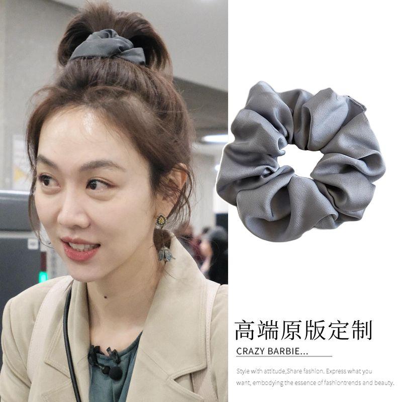 

Chinese Restaurant Jiang Yan Same Style Flower Earrings Long Vacation Style Bohemia Tassel Earrings Fancy Ear Studs Summer Gray Satin hair ring