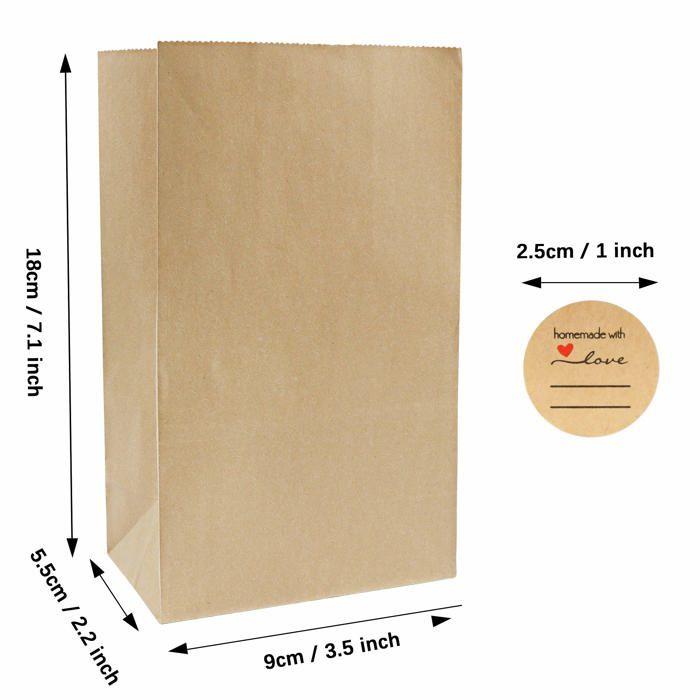 Sac de conservation - VANDICKA - Papier kraft recyclé - 100 pièces - Durable - Personnalisable