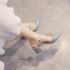 Medium Heel Thick Heel Bag Head Sandals French Versatile Fairy Style Pointed Single Shoes Female 2025 Summer and Autumn New Non-slip Fashion