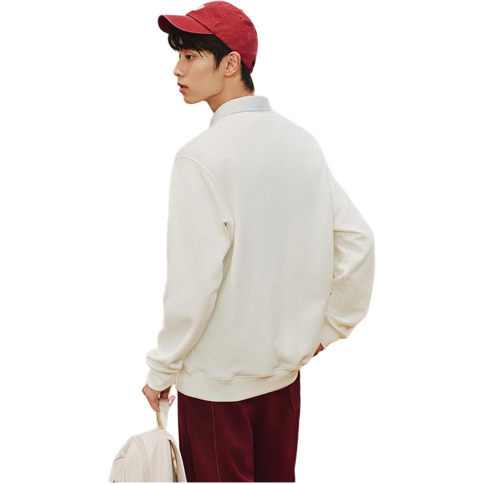 Anta American Style Fleece Warm Fashion Versatile Loose Round Neck Long Sleeve Sweatshirt Men Sweatshirt 152548720N-1