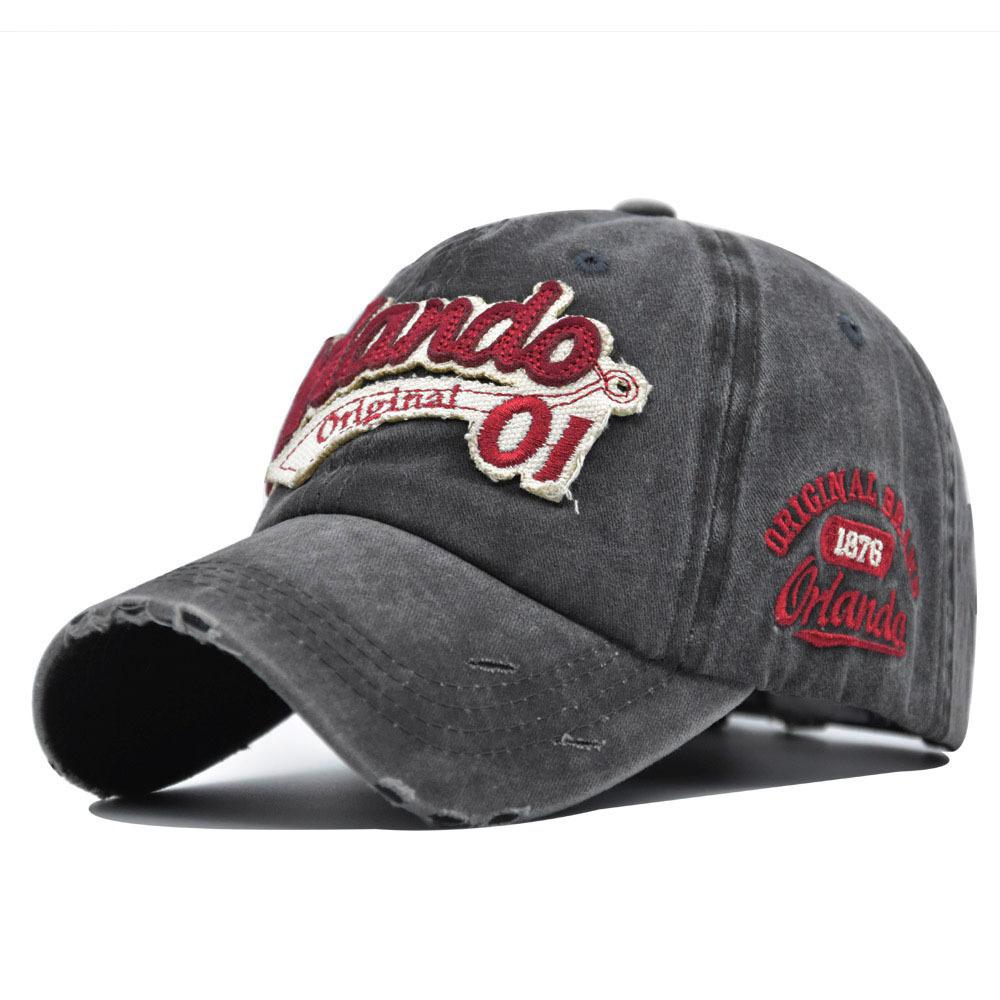2024 New Designer Orlando Embroideried Washed Cotton Baseball Cap Chapeau Homme Vintage Men's Snapback Caps Gorras Para Mujer
