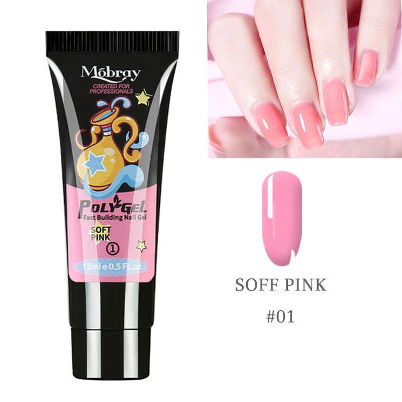 15g Polygelové nehty Akrylgel Prodloužení prstů Stavební gel Umělé tipy na nehty pro DIY nebo nehtové studio