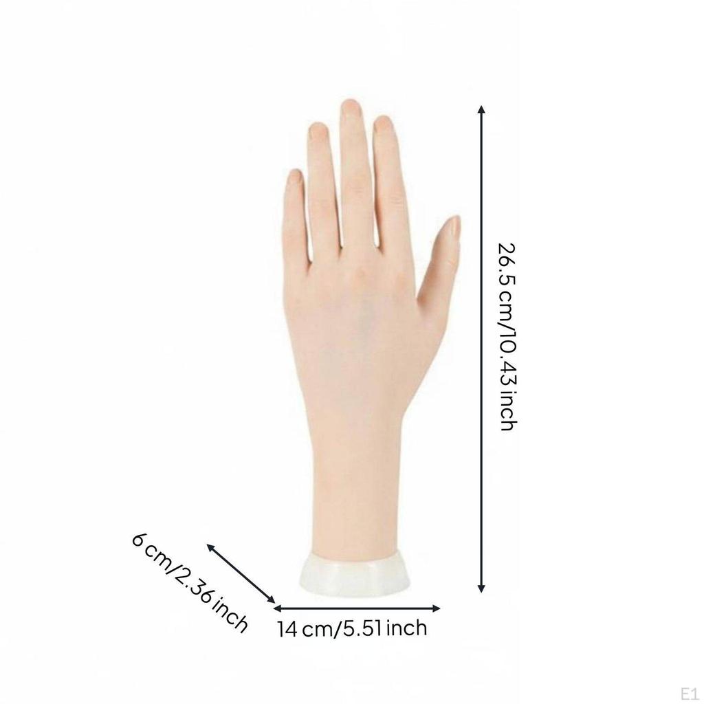 Mannequin Hand Nails Practice Bendable Nail Soft False Model for Display Left