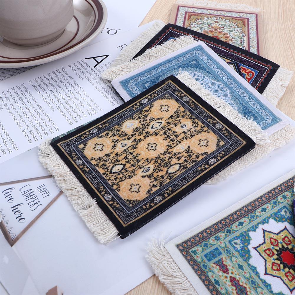 

Desk Cushion Table Decor Retro Pattern kitchen accessories Coaster Table Mat Placemat Cup Pads Stripe