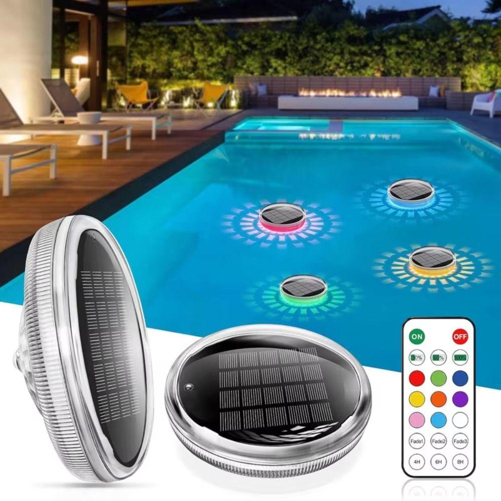 Multi Color Changing Solar Floating Pond Light Dynamic RGB Floating Lights  Swimming Pool