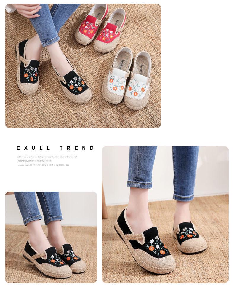 Spring Women's Ethnic Style Slip-on Espadrilles – Comfortable Old Beijing Cloth Shoes