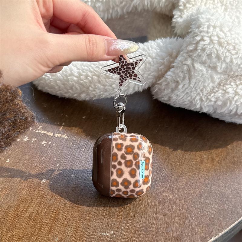 Brown Star Leopard Print AirPods New 1st Generation Earphone Case for AirPods Pro1 generation/Pro1 Generation