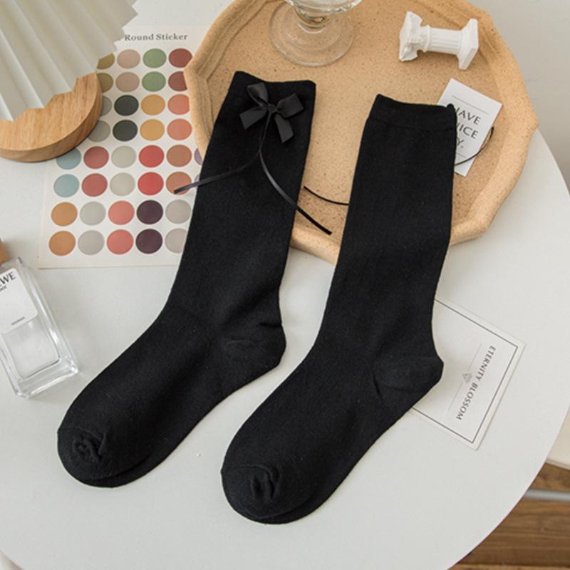 Xianuo 2024 Women's Lolita Bow Long Calf Socks