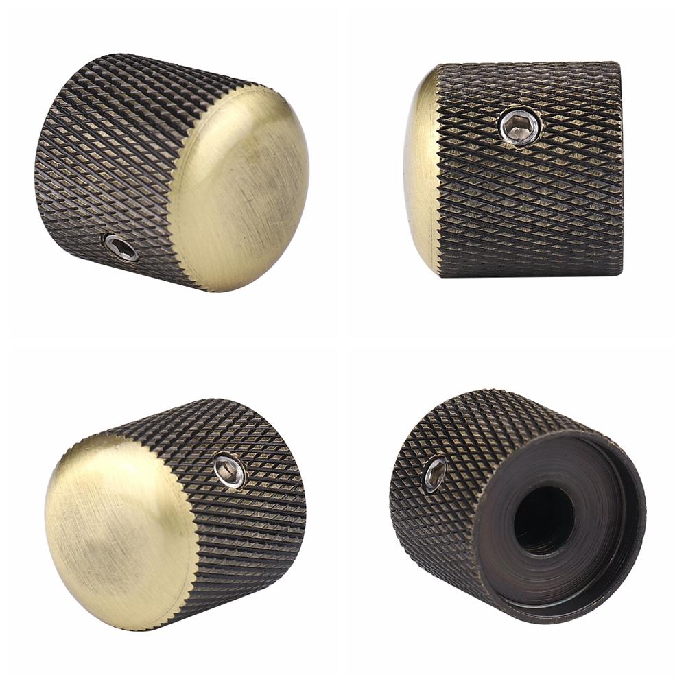 3pcs/4pcs Metal Dome Knobs Electric Bass Guitar Knobs Volume Tone Control Knobs with Wrench Bronze/BK/CR/GD/Black Nickel