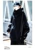 Unisex High-Neck Hooded Sweatshirt - Heavyweight, Casual, Loose-Fit Jacket for Spring, Autumn, Winter; Trendy Couples' Top for High Street Style