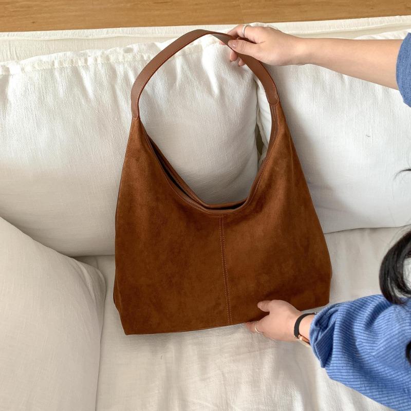 Retro Suede Bag Autumn and Winter New Commuter Tote Bag Women's Large-capacity Lazy and Relaxed Shoulder Bag
