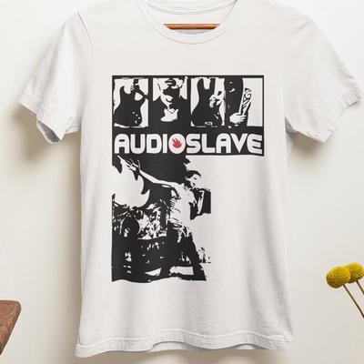 VTG Audioslave Rock Band White T-Shirt Mens Womens Tees Top Short Sleeve All Sizes JJ3096