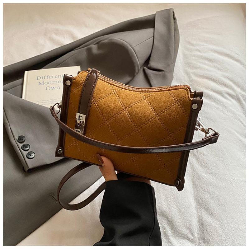 Niche diamond handbag women s autumn new fashionable simple high-value retro shoulder bag