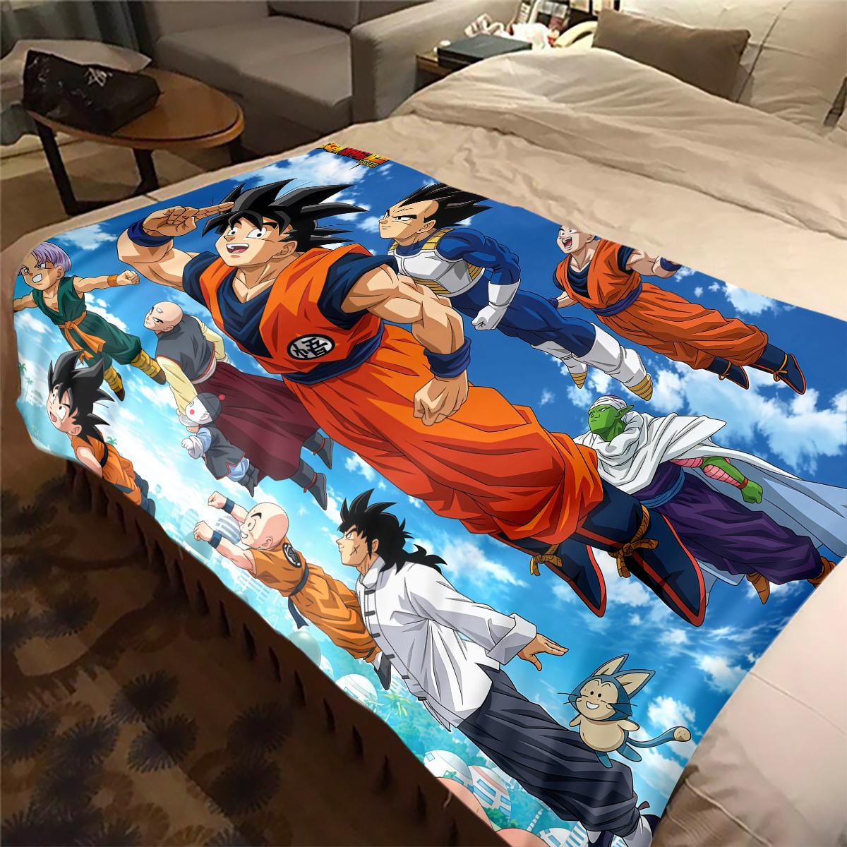 

1PC DRAGON BALL Print Flannel Blanket, High quality All Seasons, Home Decor, Warmth and Comfort, Perfect for Christmas Gifts 80cm x 120cm