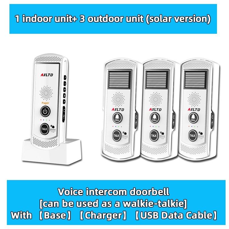 1-3 km 16 Channels Range Solar Voice Wireless Doorbell Waterproof Electronic Intercom System Doorbell Home Voice Intercom Device