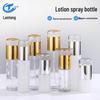 Glass Pump Bottle for Transparent Milky Lotion and Cosmetic Spray - Travel Refillable