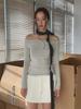 Dorothy Korea Spring Slim-Fit One-Shoulder Clavicle Long Sleeve T-Shirt Women