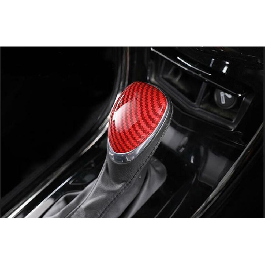 Red Carbon Fiber Gear Shift Knob Shifter Lever Cover For Cadillac ATS 2013-2019