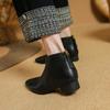 Fashion NEW Autumn/Winter Women Boots Round Toe Chunky Heel Shoes Genuine Leather Shoes for Women Soft Ankle Boots Elegent Modern Boots