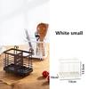 Wall-mounted Carbon Steel Chopsticks Cage Hollow Square Tableware Storage Tube Detachable Spoon Drain Rack Kitchen Storage Tools