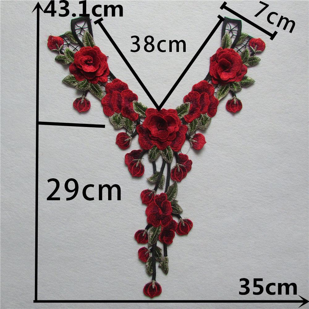 Red 3D Hollow Water-Soluble Lace for DIY Embroidery and Clothing Accessories