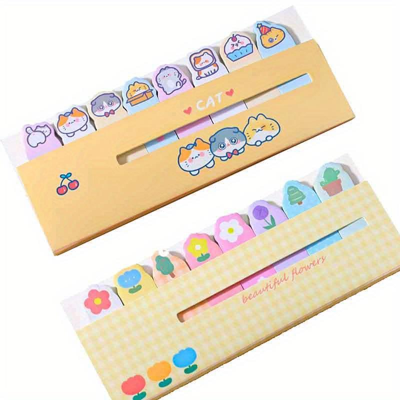2PCS/ set of cartoon animal row station post-it notes, cute ins girl heart index stickers, learning memos N sticky notes