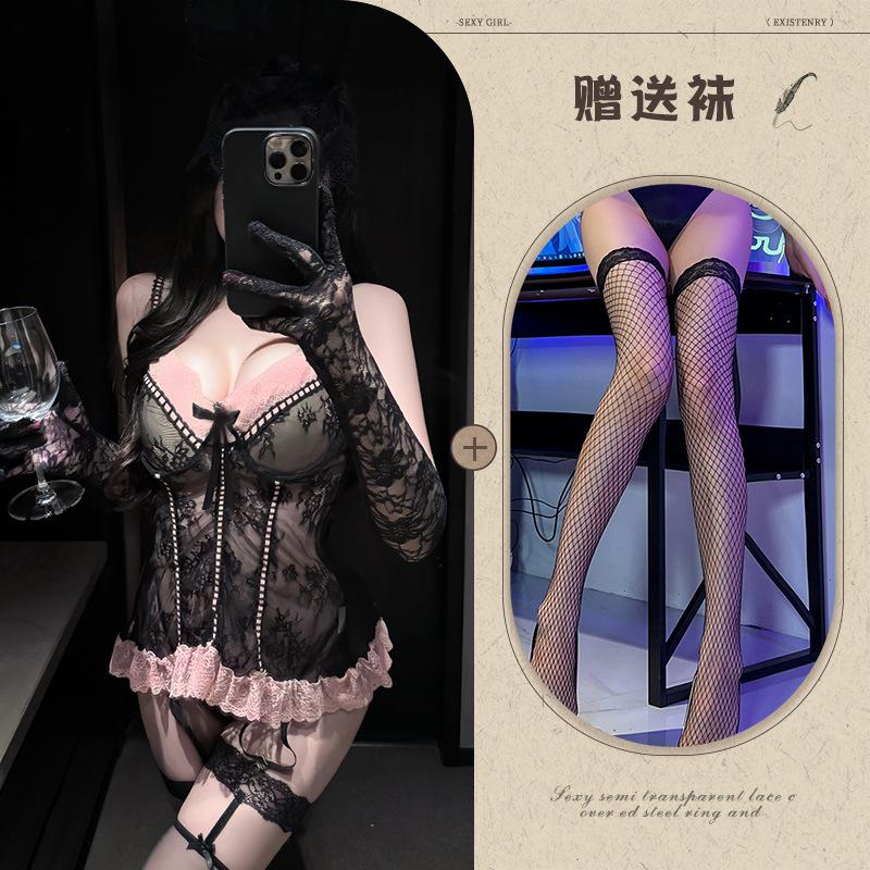 Sexy lingerie sexy lace suspender skirt pure lust temptation pajamas uniform suit