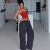 Western Style Gyaru Overalls Women High Waist Slimming Straight Wide Leg Casual Pants Pants Bottoms