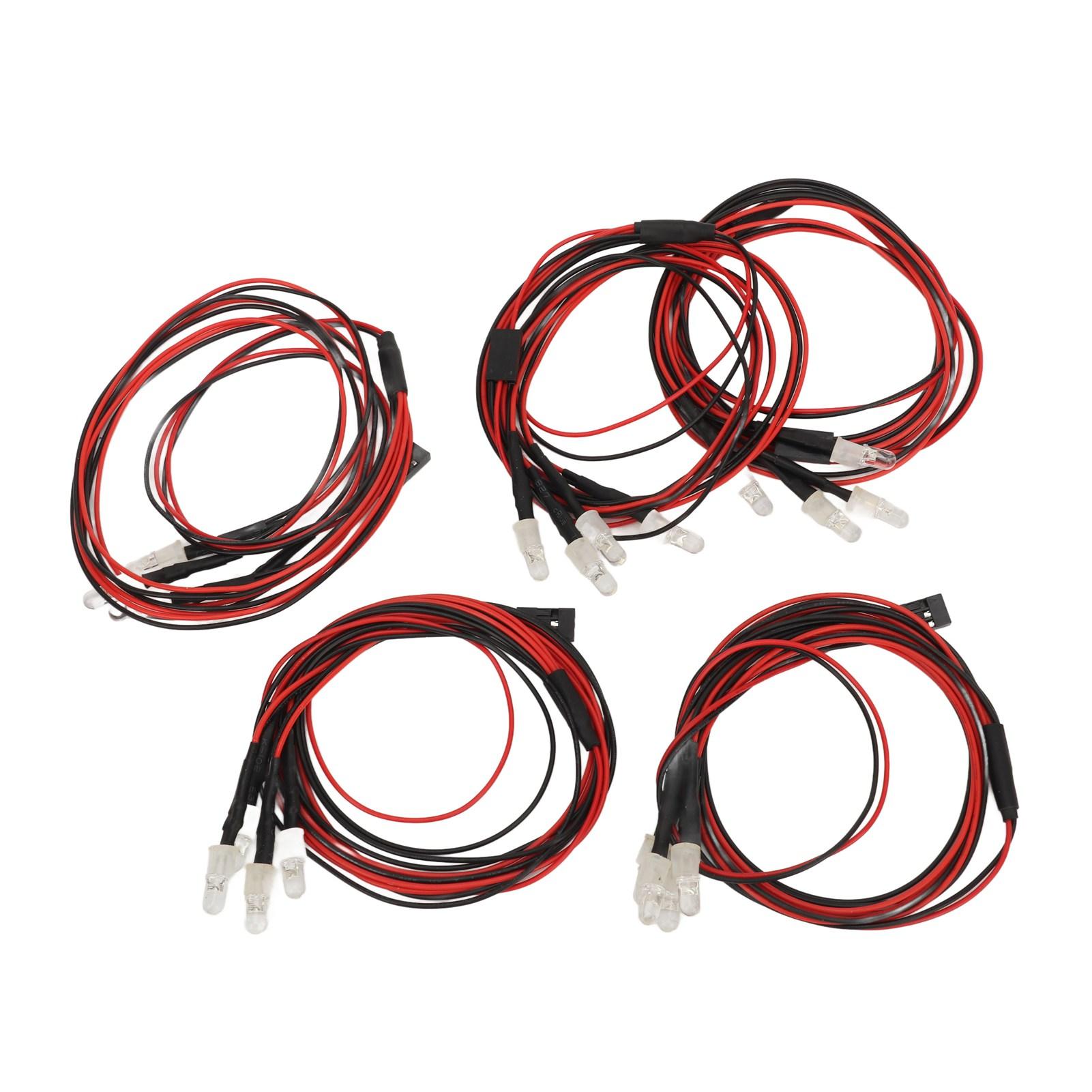 

5pcs RC Car LED Light Professional High Brightness Whtie Light 5mm Lamp Beads 4 LED RC Light Kit for Traxxas for Hsp for Redcat