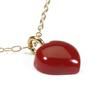 Pendant Necklace Heart Blood Red Coral from Kochi Prefecture Single K18YG Undyed Red Women's