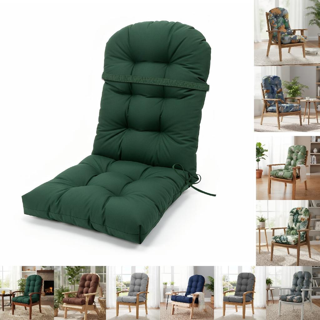 Cuscino per Sedia a Dondolo Adirondack, Spesso 44x20x4 Pollici, Cuscino Alto per Sedia da Patio, Cuscino Impermeabile per Seduta di Mobili da Esterno con Lacci