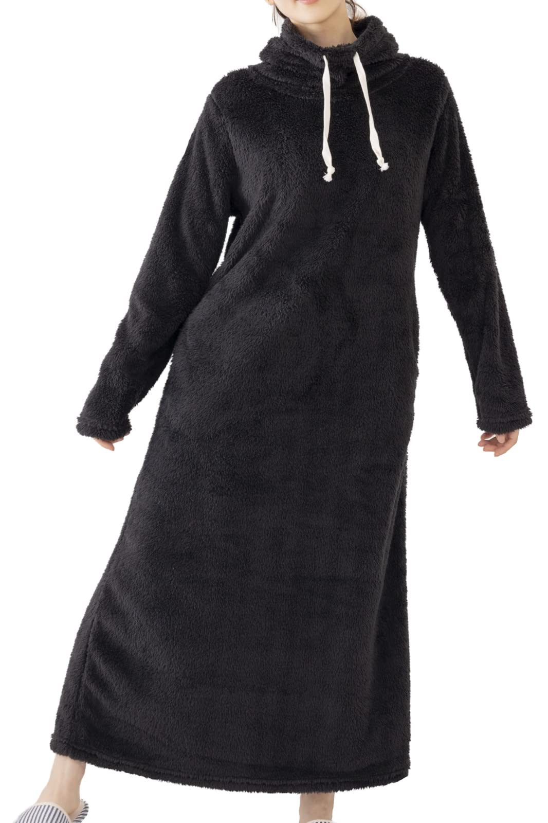 

Платье для дома Aunii Fluffy с высоким боа из овчины, расслабляющее, с длинным классическим ворсом, жатое, длинное, большого размера и зимнее, брендовые размеры плюс 8243, женское