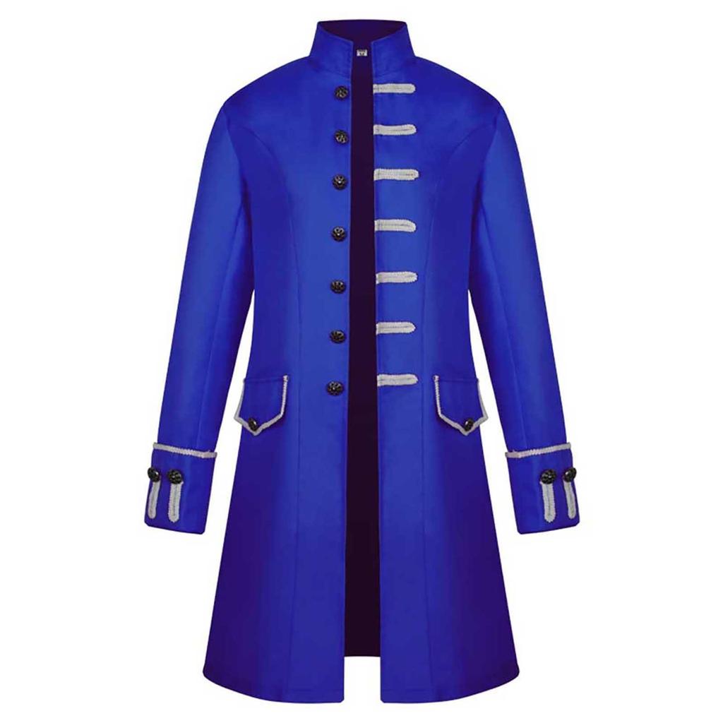 Men's Coat Medieval Clothing Solid Color Fashion Steampunk Vintage Men's Uniform