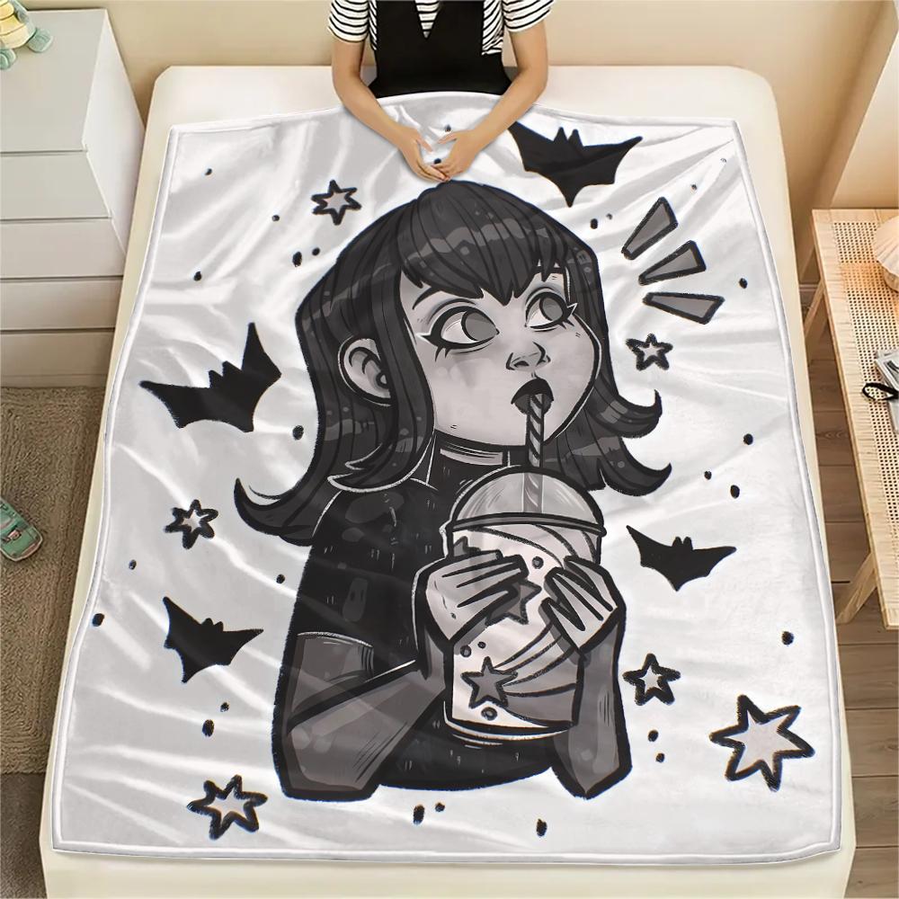 1PC Hotel Transylvania Mavis Dracula Print Flannel Blanket, High quality All Seasons, Home Decor, Warmth and Comfort, Perfect for Christmas Gifts