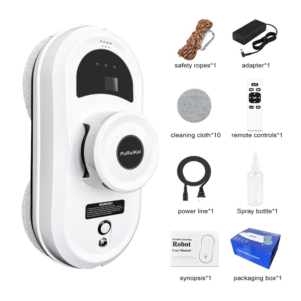 PuRuiKai Automatic Glass Cleaning Robot, with a Suction Power of 5600 Pa, 3 Cleaning Modes