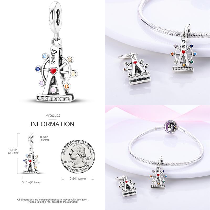 copper handle footprints back pendant charms fit original bracelet charm beads necklace Diy female jewelry High Quality