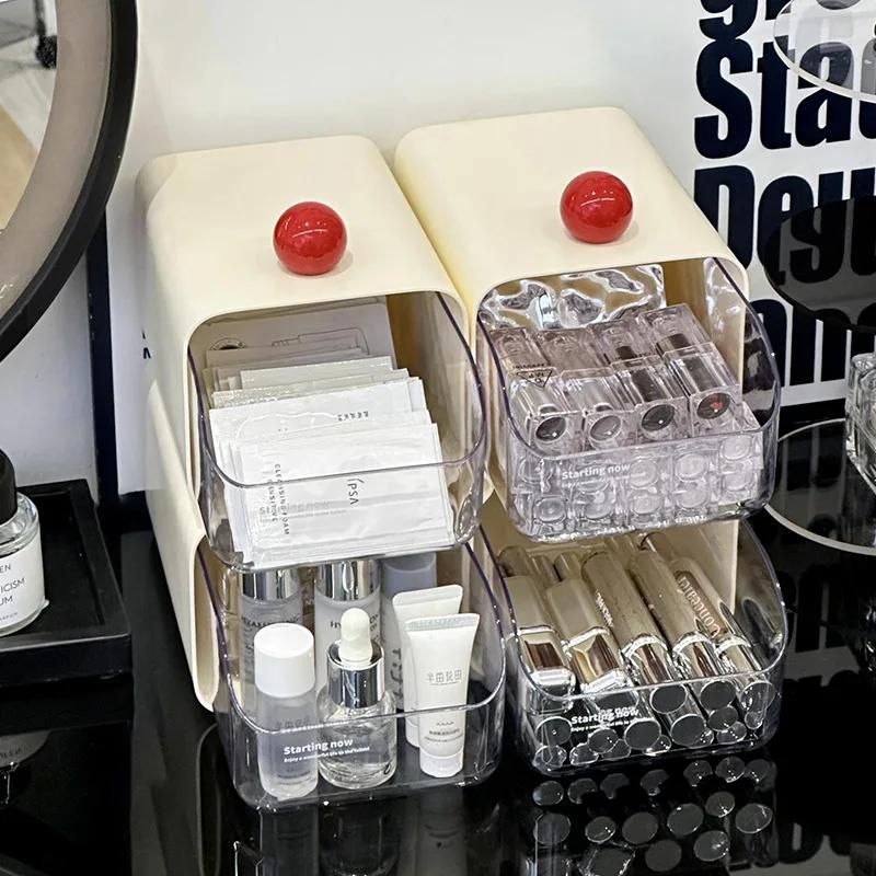 Creative Minimalist Style Storage Box with Drawers Desktop Lipstick Miscellaneous Items Sorting Box Cosmetics Storage Box Gift