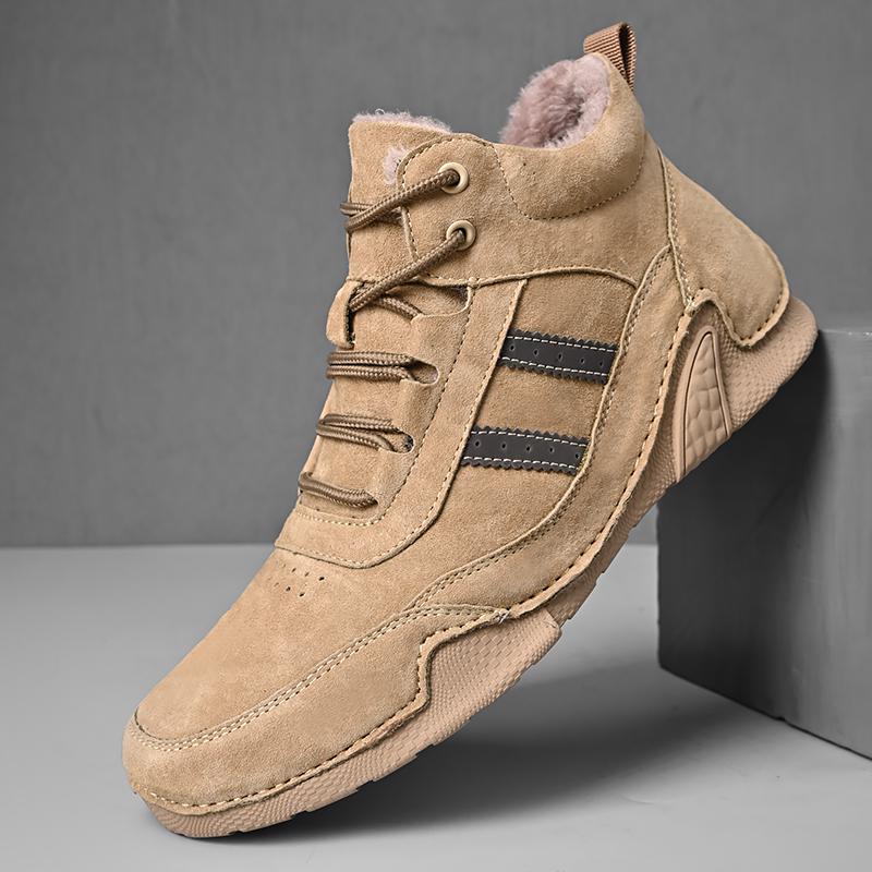 New Men s Retro Leather Fashion Boots Non - slip Thick Sole with without Warm Lined PlushFleece for Outdoor Autumn Winter 46 8070₽