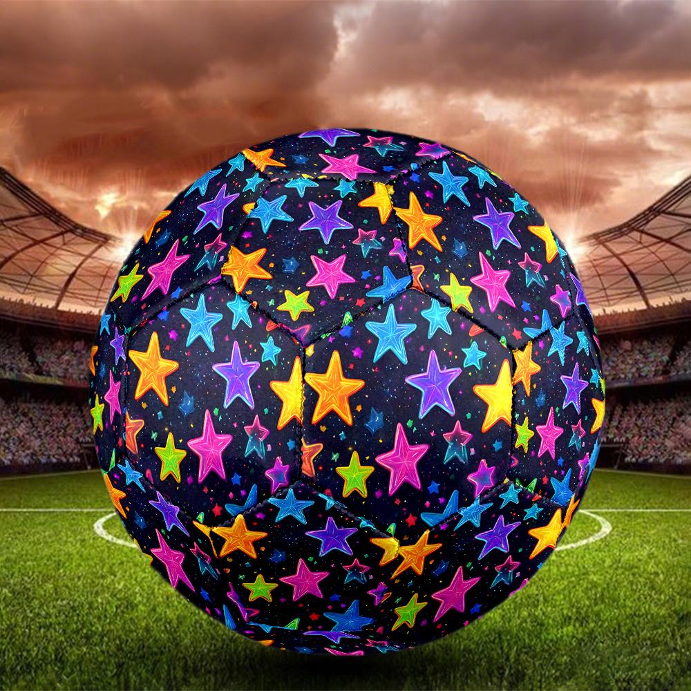 1PC Colorful Starry Sky Soccer Ball Size 5 Football Machine Sewn Indoor/Outdoor Universal Football W101